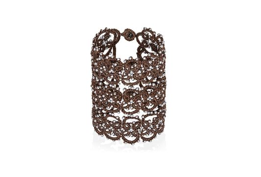 Anastasia lace bracelet, bronze silver