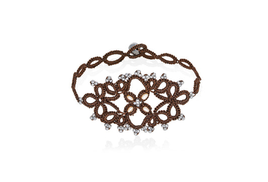 Fiona lace bracelet, bronze silver