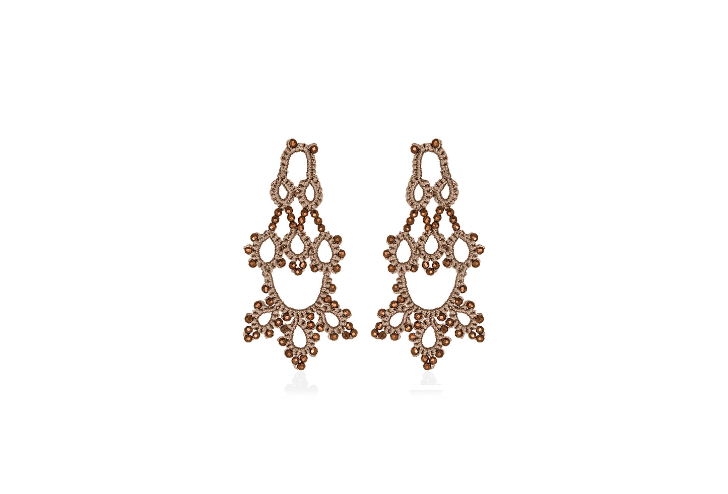 Bijoux lace earrings, chocolat bronze