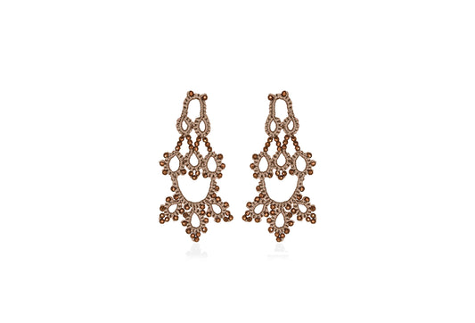 Bijoux lace earrings, chocolat bronze
